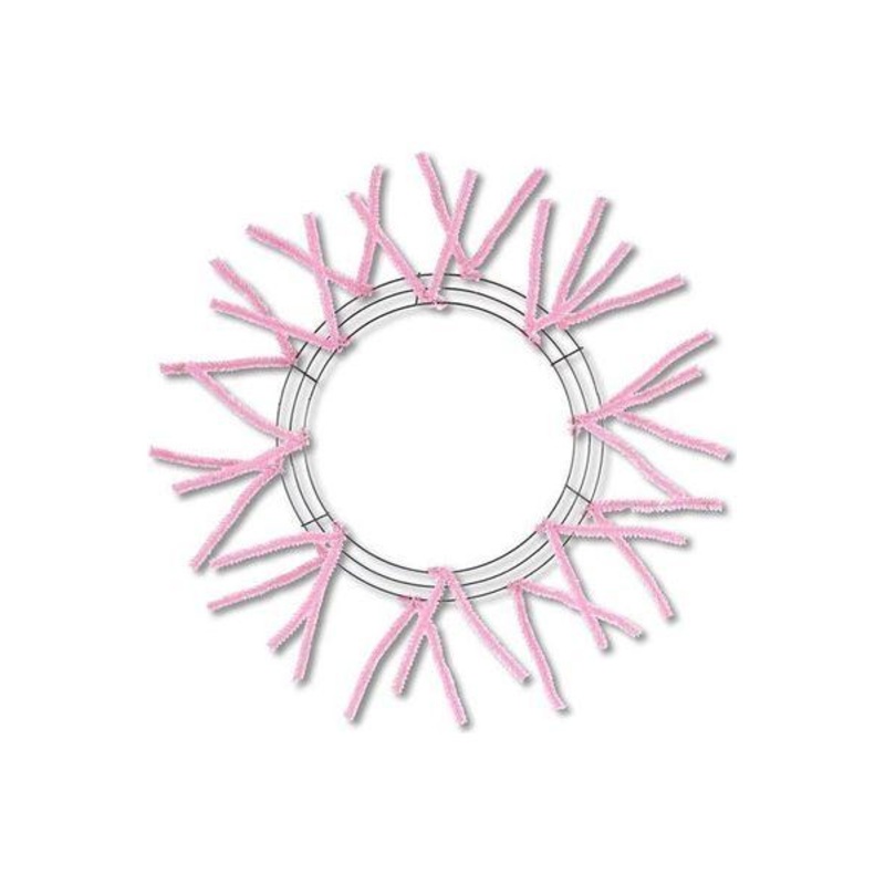 15-24″ Pencil Work Wreath Form: Pink