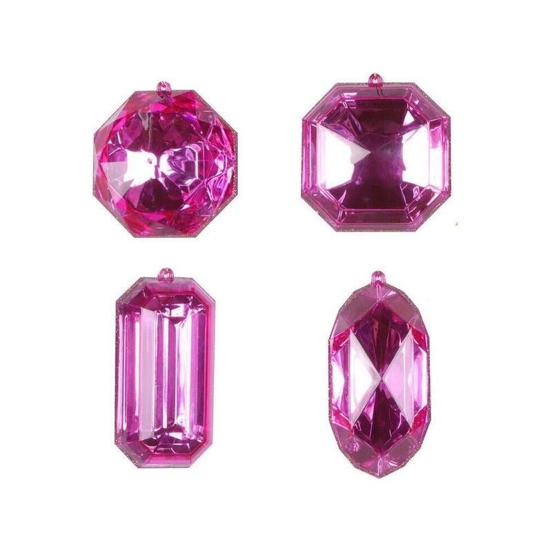 4-5″ Acrylic Jewel Assortment Ornament: Mauve (Set 4)