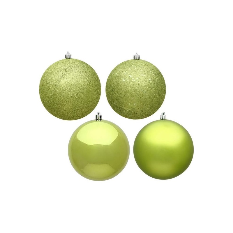 4.75in Lime Green Christmas Ornament Assortment (Set of 4)