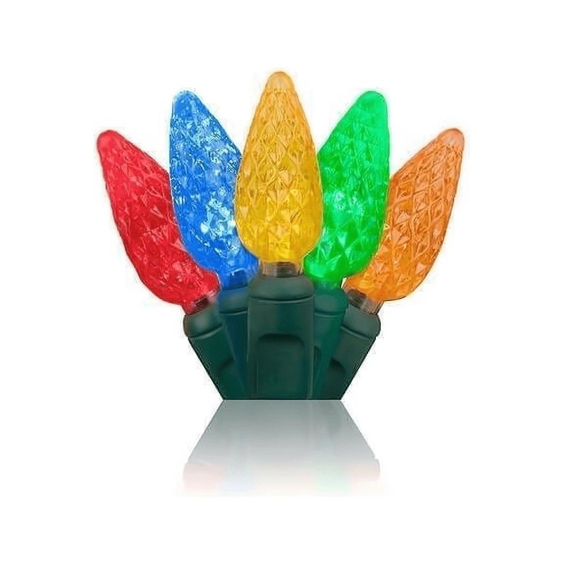 C6 Multicolor LED Christmas Lights, 50 Bulbs