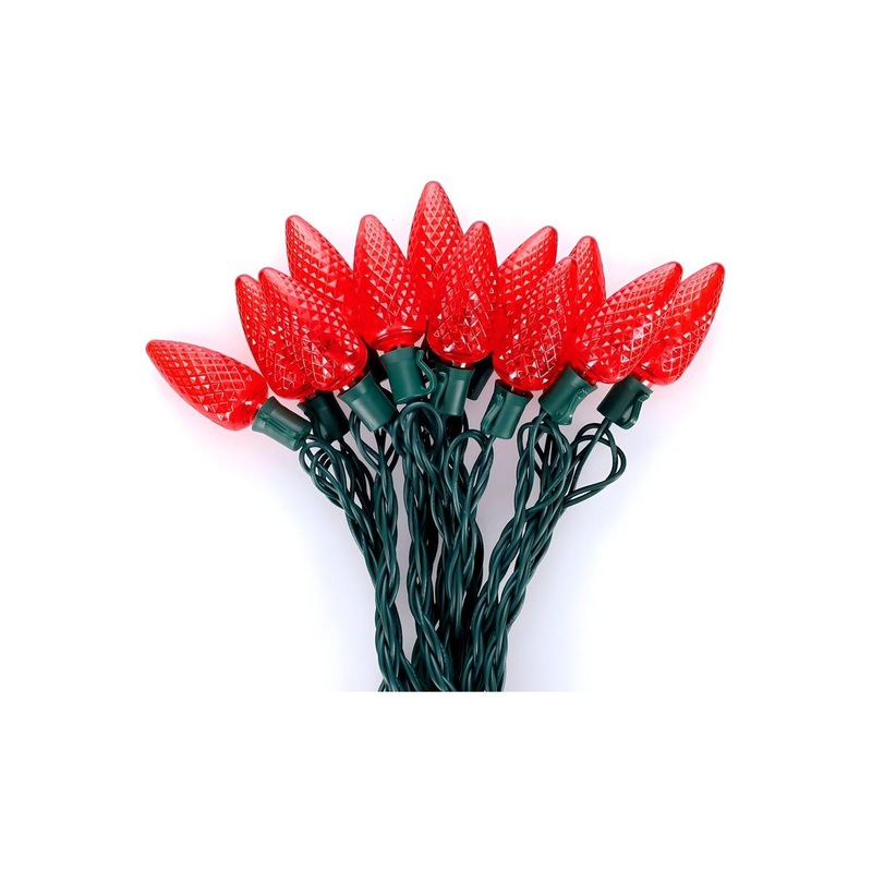 C9 Red LED Christmas Light Bulb String Light Set