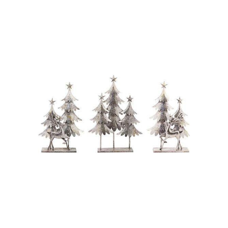 Christmas Tree and Deer Tabletop Decors, Set of 3, Metal
