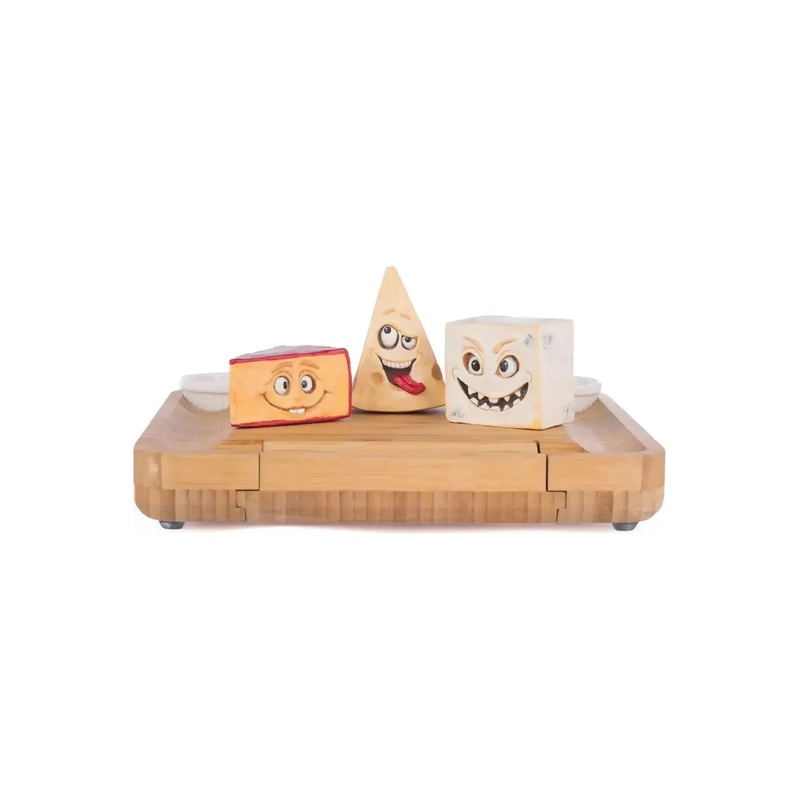 Creepy Cheeses On Charcutier Board With Knife Set