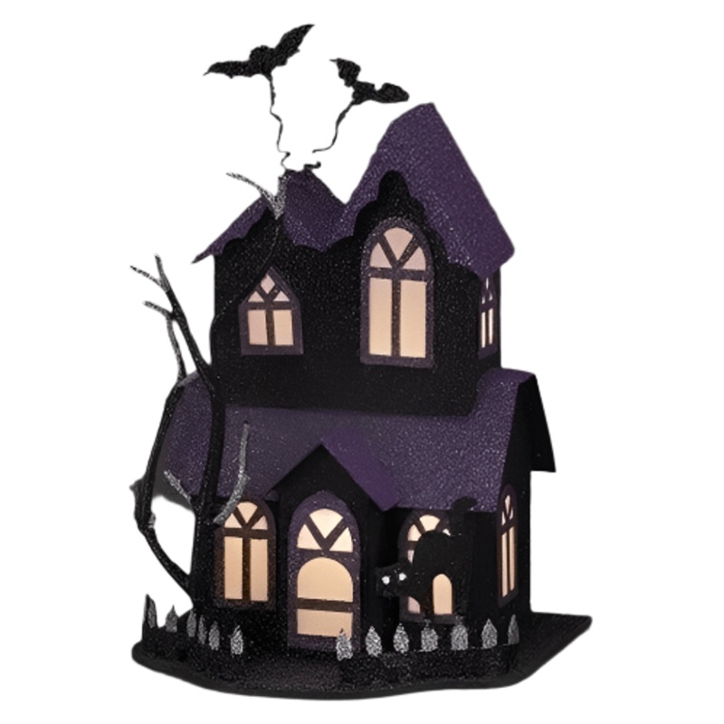 Halloween Lighted Haunted House: Purple