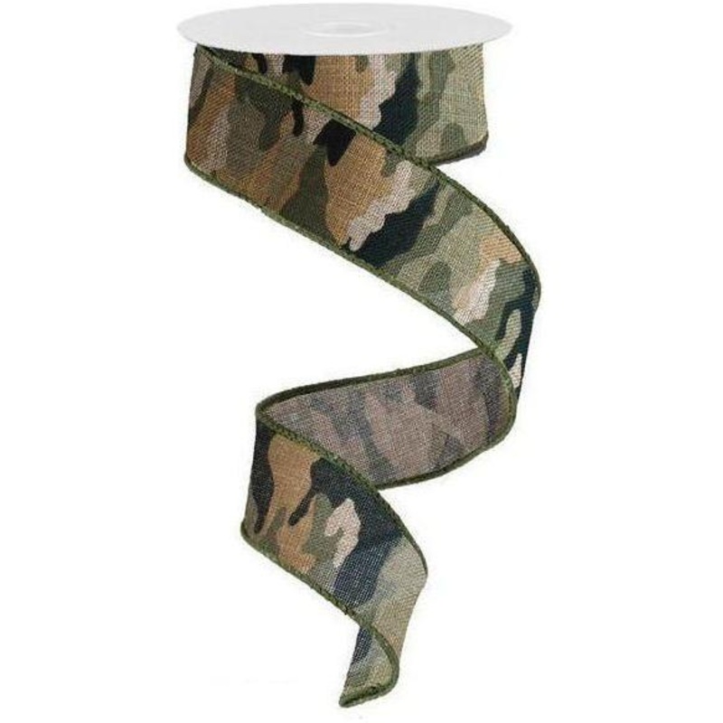 1.5″ Camouflage on Royal Ribbon: Camo (10 Yards)