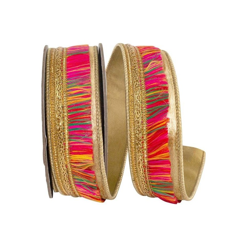 1 inch Multi Fringe Trimming Ribbon: Gold (5 Yards)