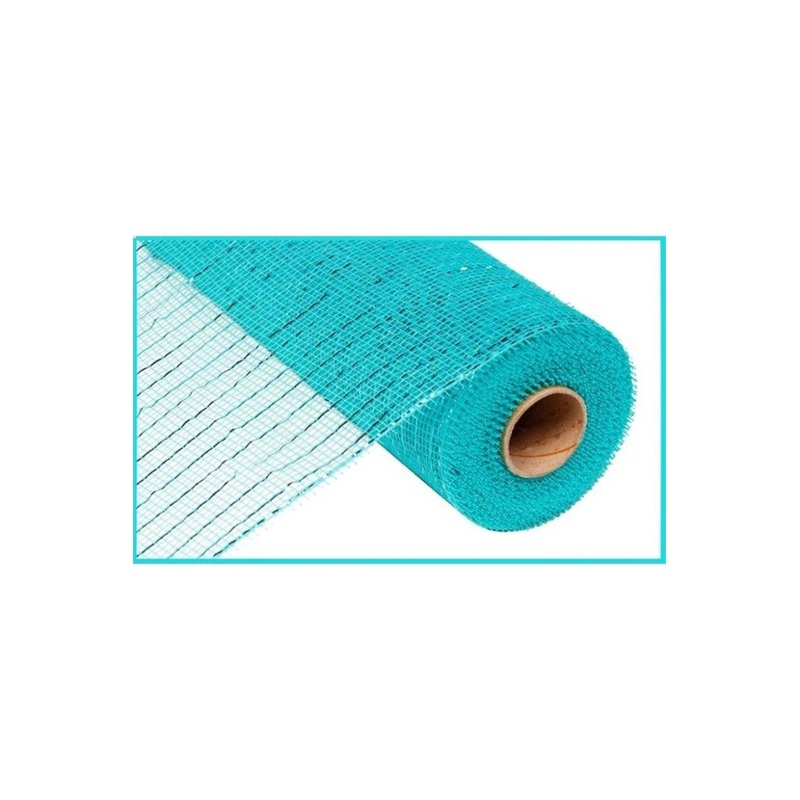 10″ Metallic Aqua Dark Turquoise Foil Mesh Ribbon