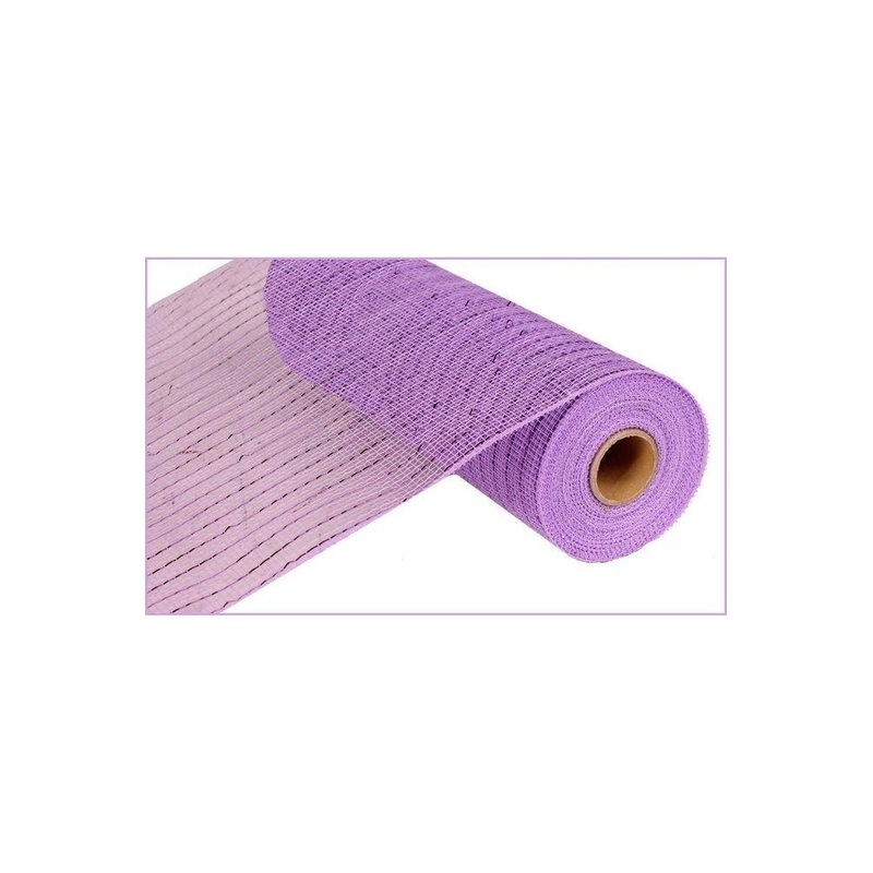 10″ Metallic Mesh Lavender with Lavender Foil Mesh Ribbon (10 Yards)
