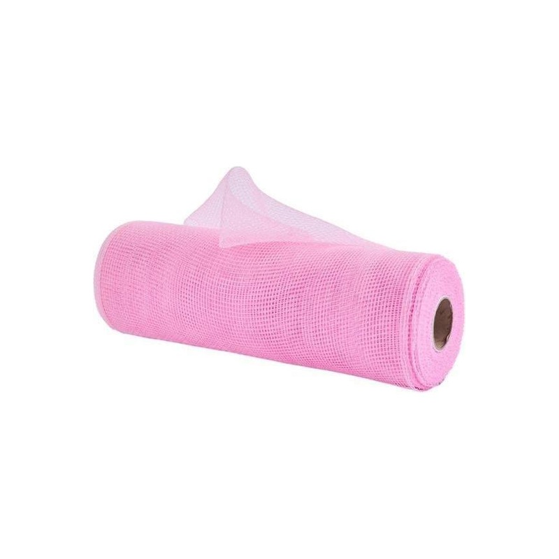 10″ Pink Poly Deco Mesh Ribbon: Light Pink