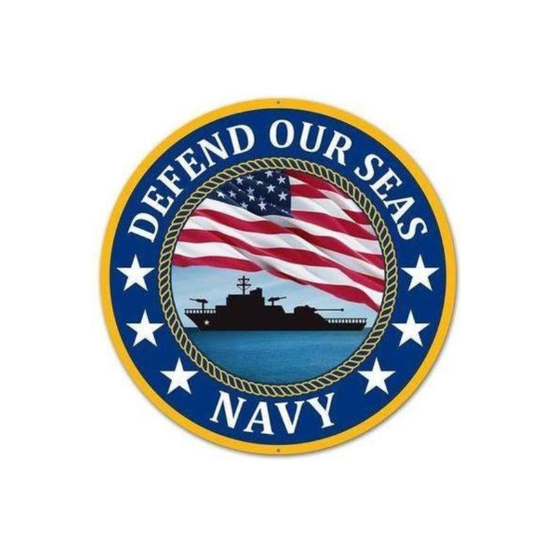 12″ Round Military Sign: Navy