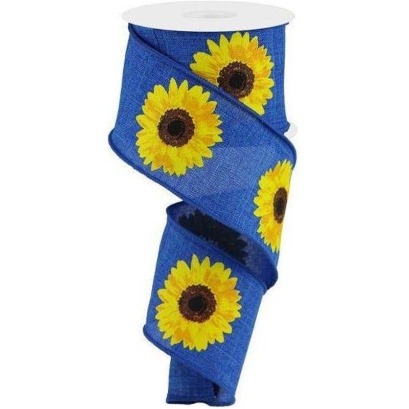 2.5″ Bold Sunflower Ribbon: Navy Blue (10 Yards)