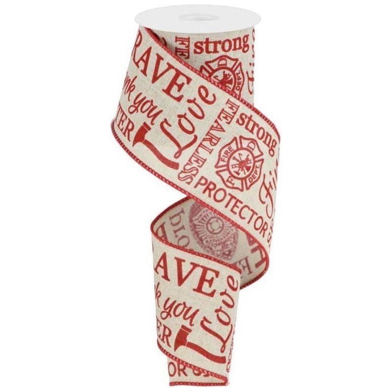 2.5″ Natural Canvas Firefighter Support Ribbon (10 Yards)