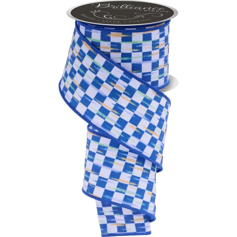 2.5in Mini Antique Diamond Ribbon: Blue (10 Yards)
