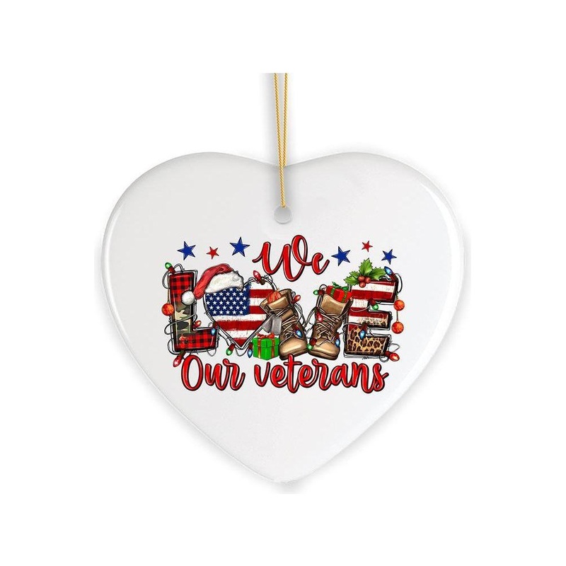 3″ Christmas Style Patriotic Military Ornament