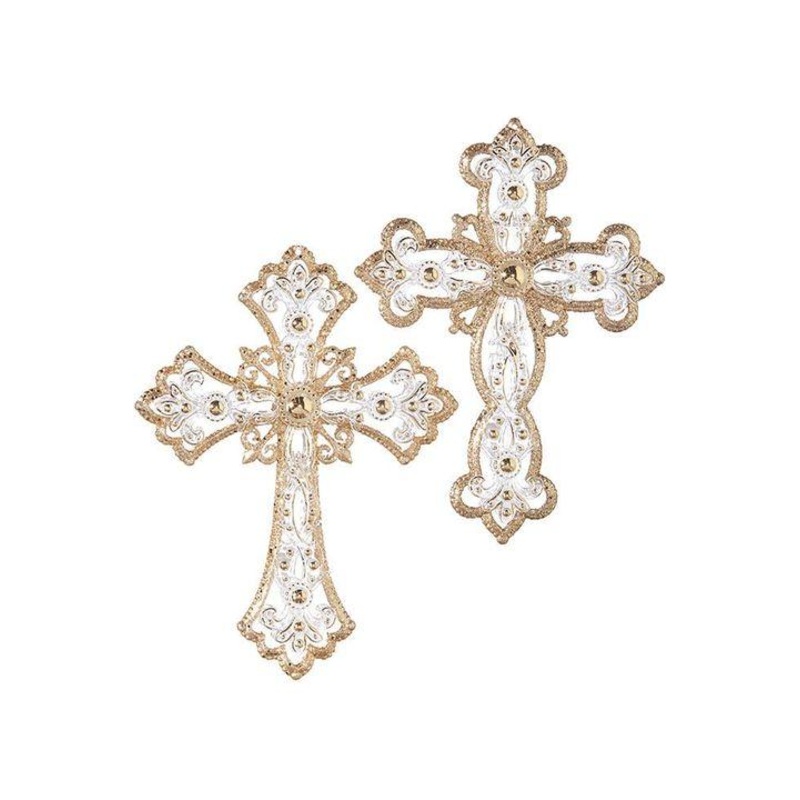 5″ Jeweled Cross Ornament (Asst 2)