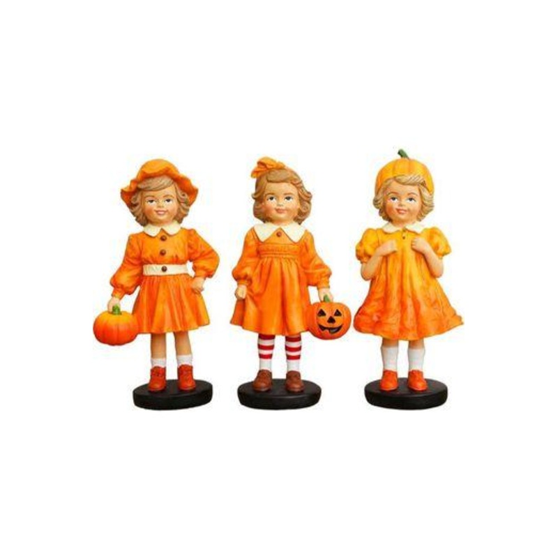 6″ Victorian Pumpkin Girl Trio (Set of 3)
