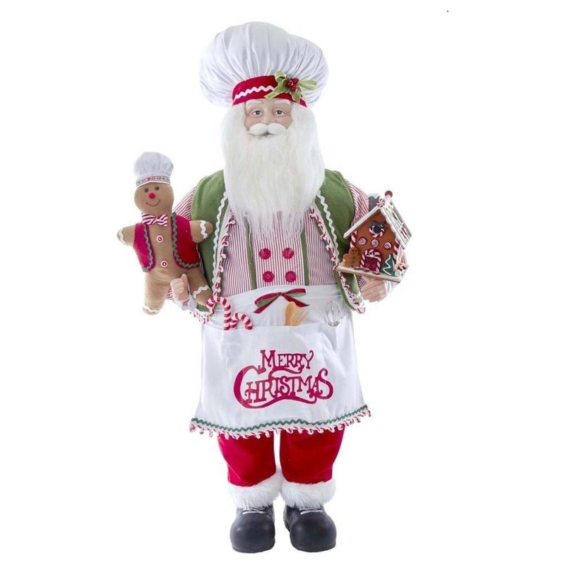 Kurt Adler 40″ Christmas Chef Santa with Gingerbread
