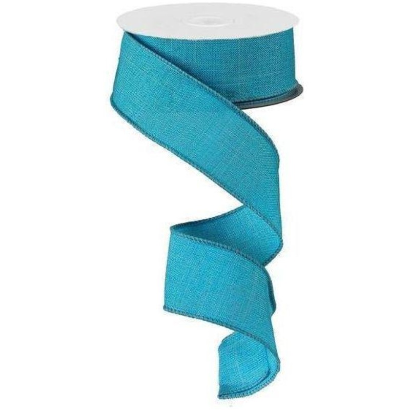 1.5″ Royal Burlap Ribbon: Turquoise  (10 Yards)