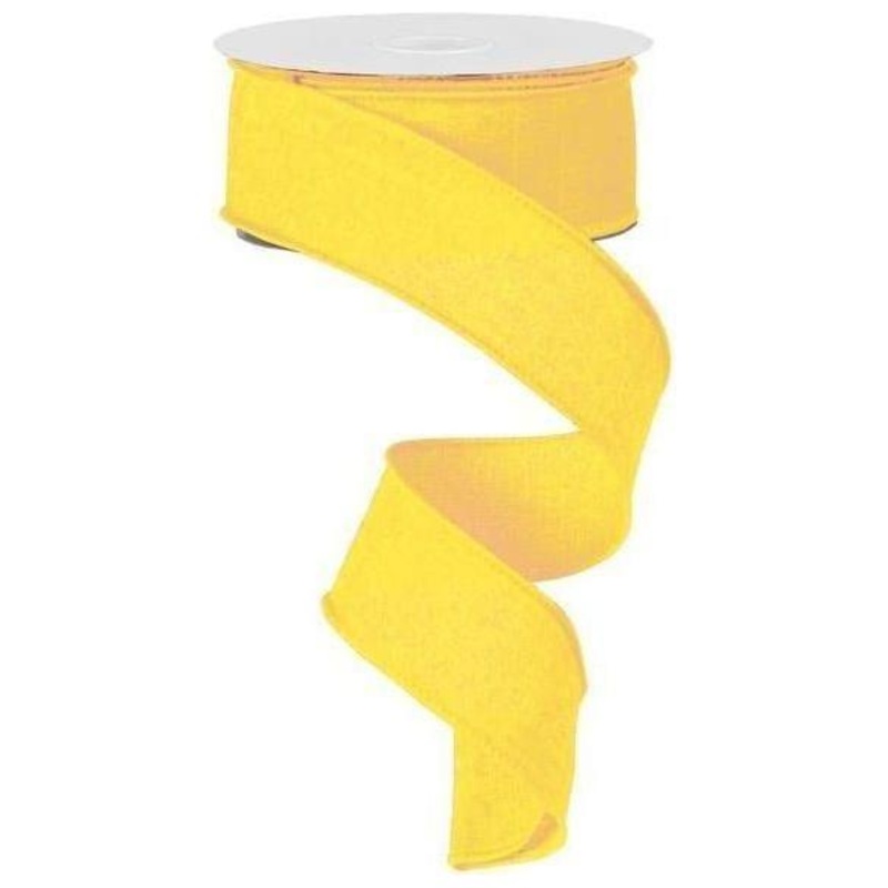1.5″ Royal Canvas Ribbon: Yellow (10 Yards)