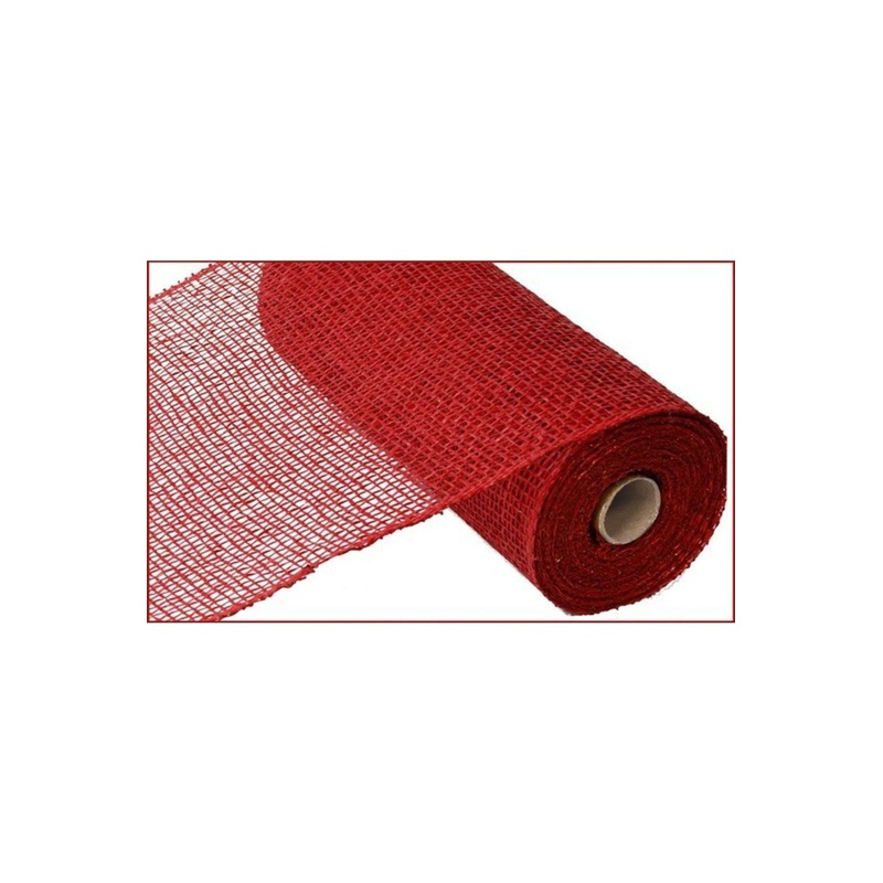 10″ Poly Burlap Mesh Ribbon: Cranberry Red