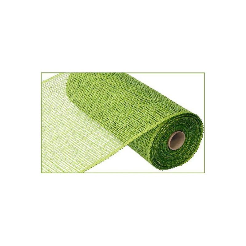 10″ Poly Burlap Mesh Ribbon: Lime Green