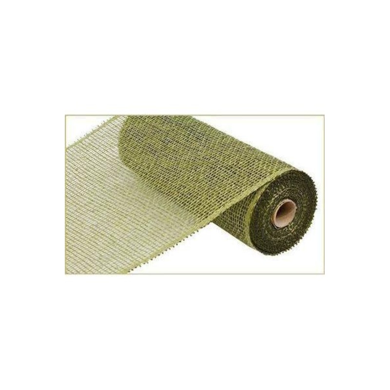 10″ Poly Burlap Mesh Ribbon: Olive Green