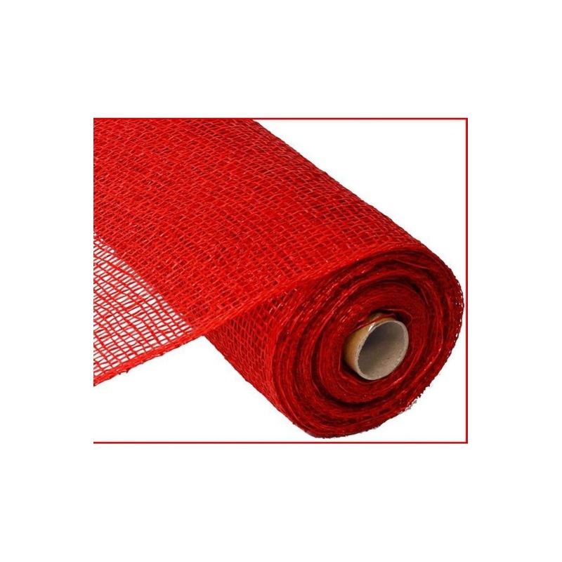 10″ Poly Burlap Mesh Ribbon: Red