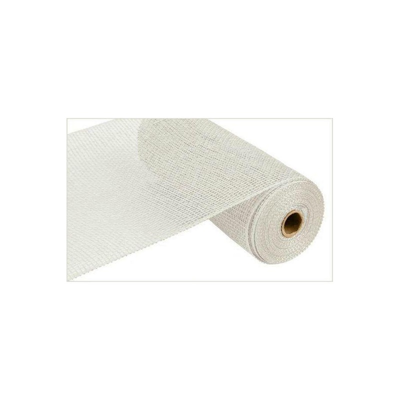 10″ Poly Burlap Mesh Ribbon: White
