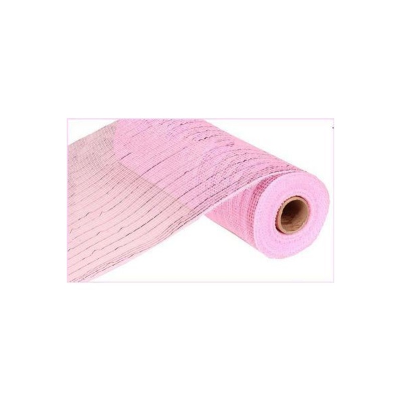 10″ Poly Deco Mesh Ribbon: Metallic Pink (10 Yards)