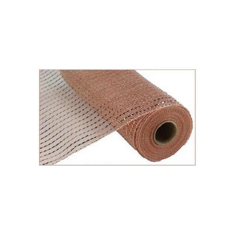 10″ Poly Deco Mesh Ribbon: New Rose Gold w/Foil