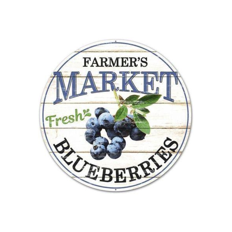 12″ Metal Farmer’s Market Sign: Blueberries