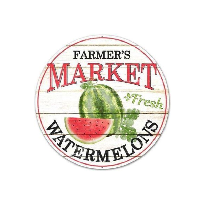 12″ Metal Farmer’s Market Sign: Watermelons