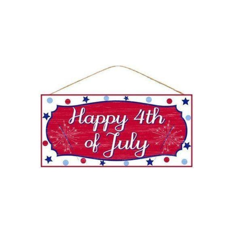 12″ Wooden Sign: Happy 4th of July