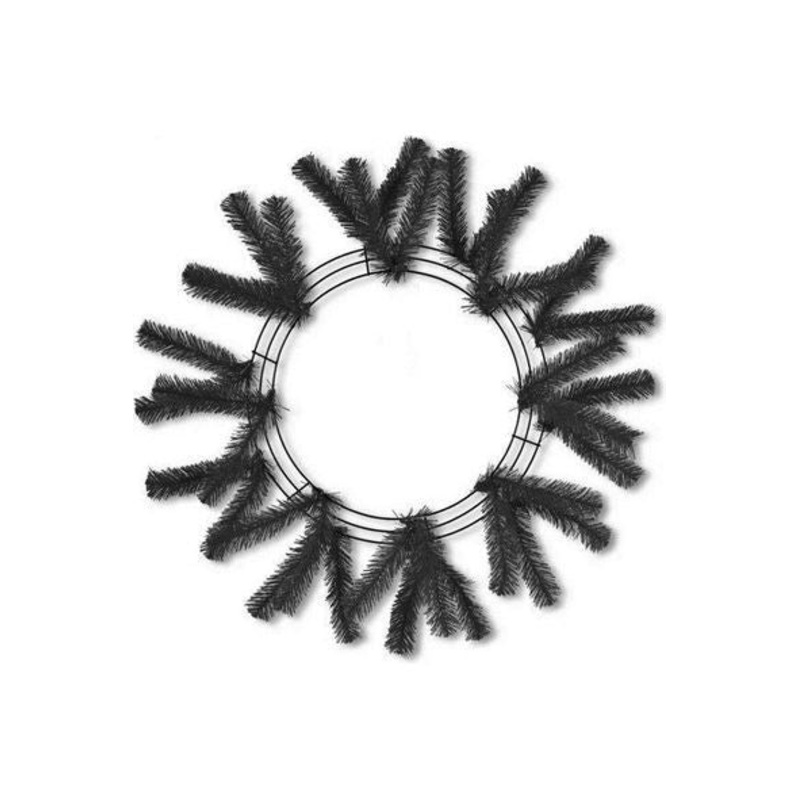 15-24″ Tinsel Work Wreath Form: Black