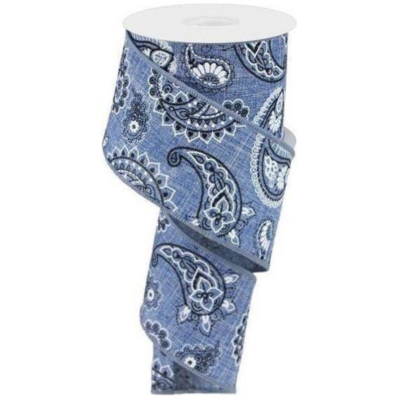 2.5″ Bandana Ribbon: Denim Blue  (10 Yards)