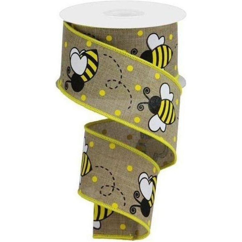 2.5″ Bumblebee Royal Ribbon: Light Beige (10 Yards)