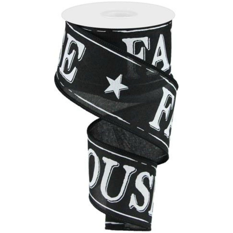 2.5″ Farmhouse Royal Ribbon: Black (10 Yards)