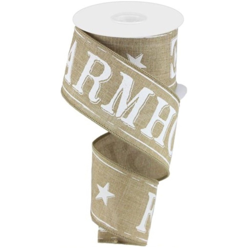 2.5″ Farmhouse Royal Ribbon: Natural (10 Yards)