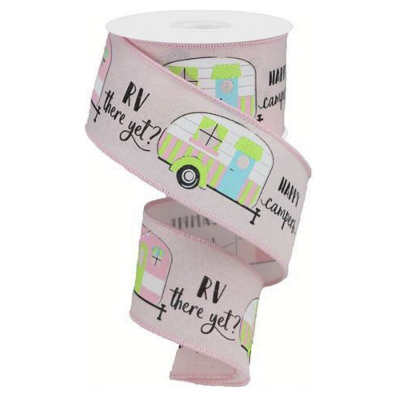 2.5″ Happy Camper Royal Ribbon: Light Pink (10 Yards)