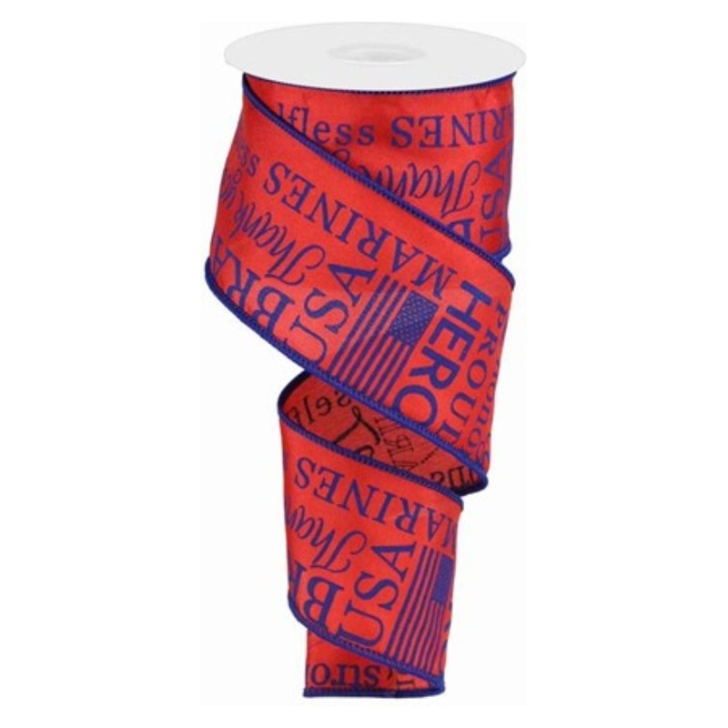 2.5″ United States Marine Ribbon: Red & Blue (10 Yards)