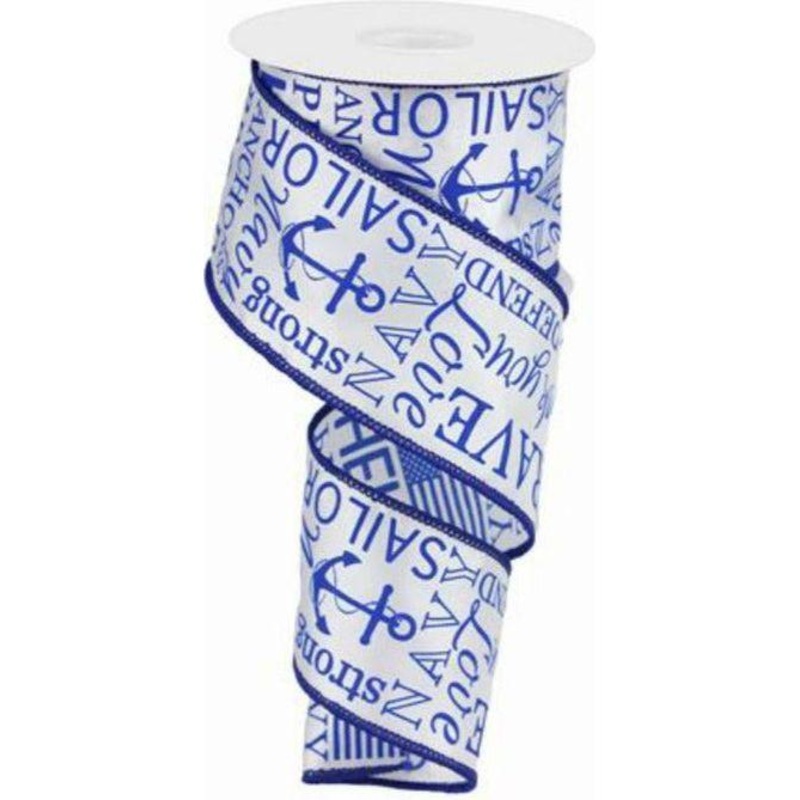 2.5″ United States Navy Ribbon: White & Blue  (10 Yards)