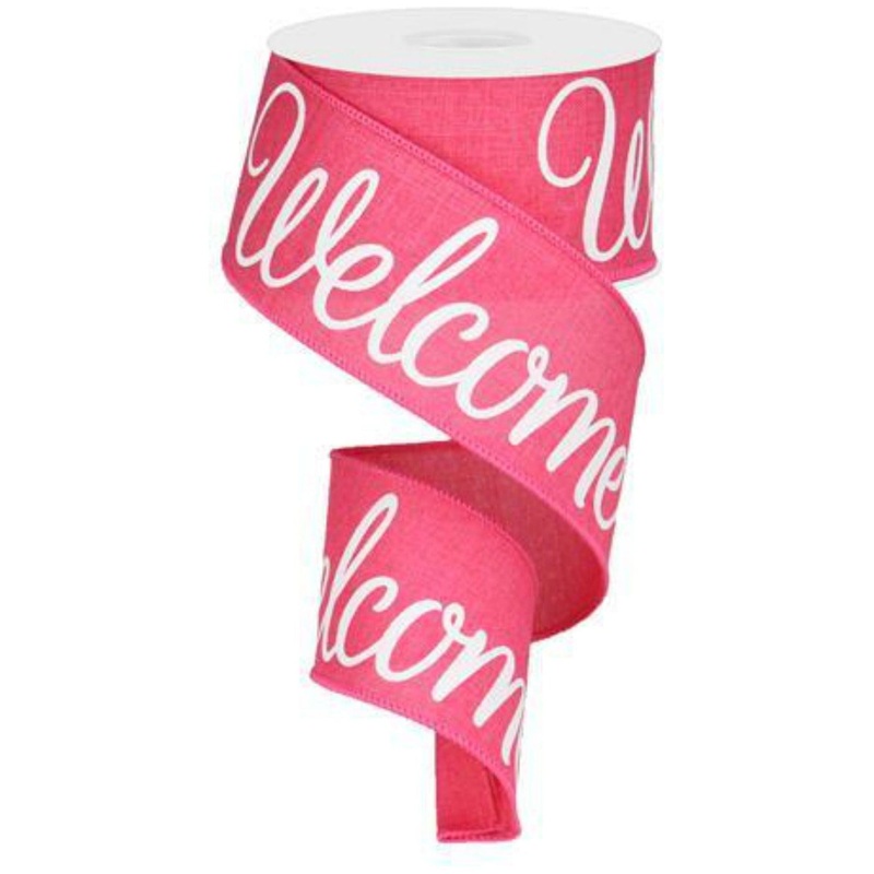 2.5″ Welcome Royal Ribbon: Hot Pink (10 Yards)