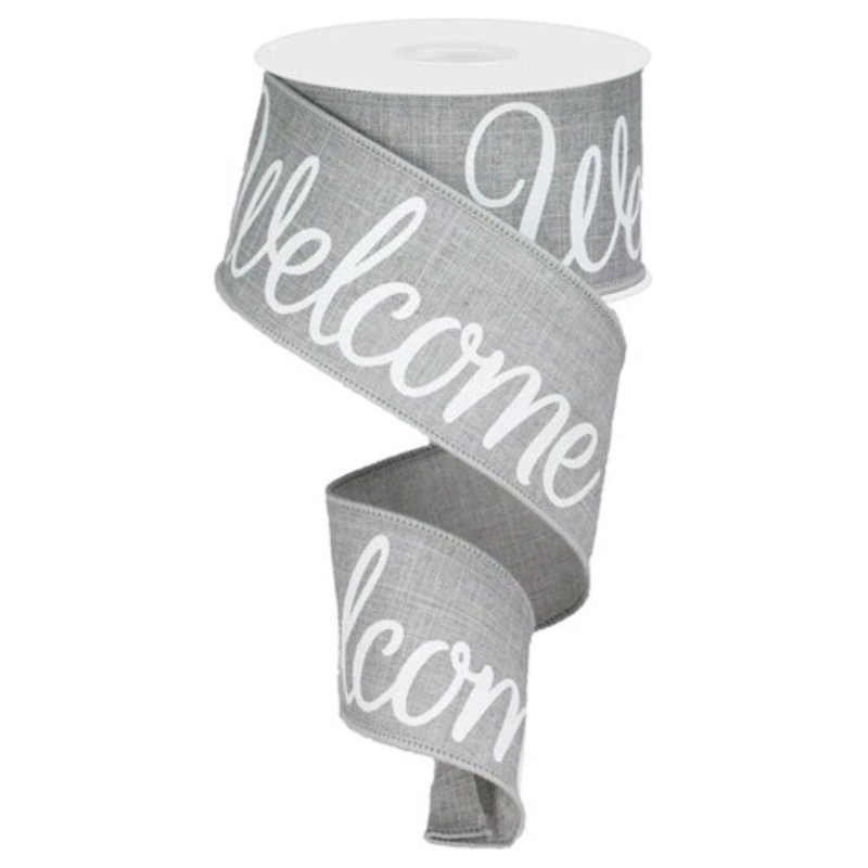 2.5″ Welcome Royal Ribbon: Light Grey (10 Yards)