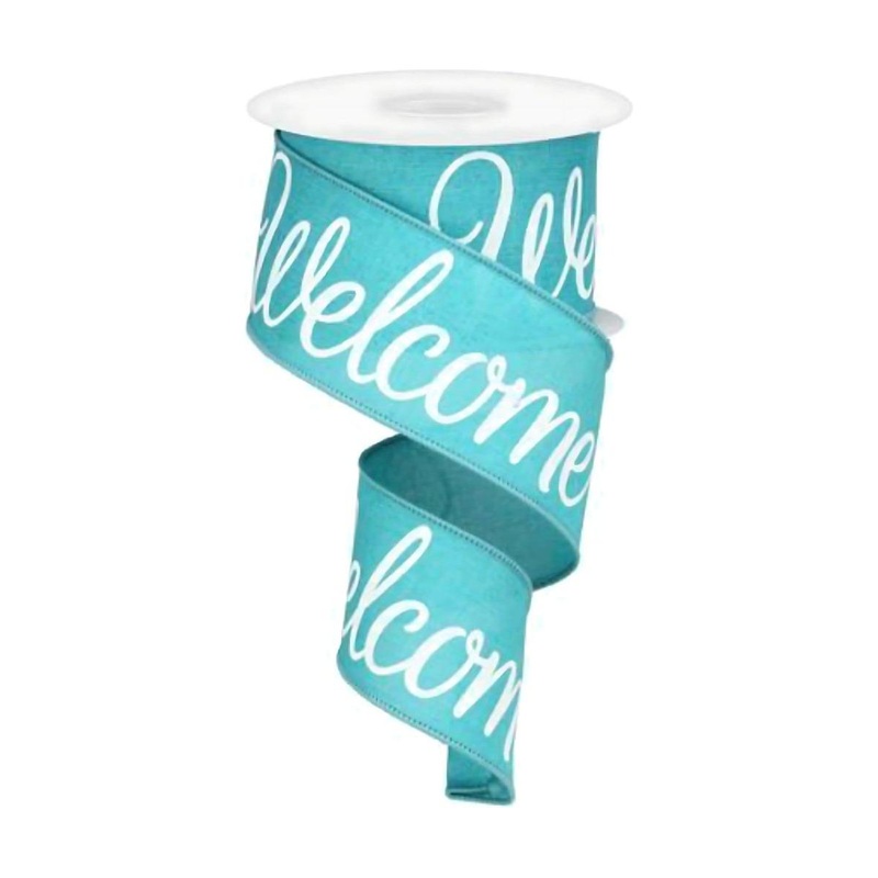 2.5″ Welcome Royal Ribbon: Light Teal (10 Yards)