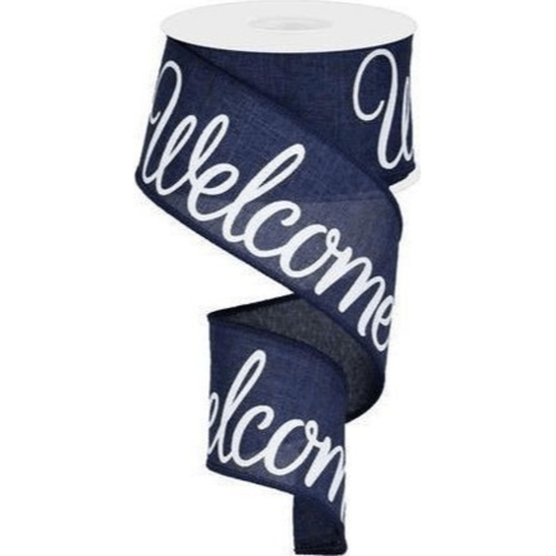 2.5″ Welcome Royal Ribbon: Navy Blue (10 Yards)