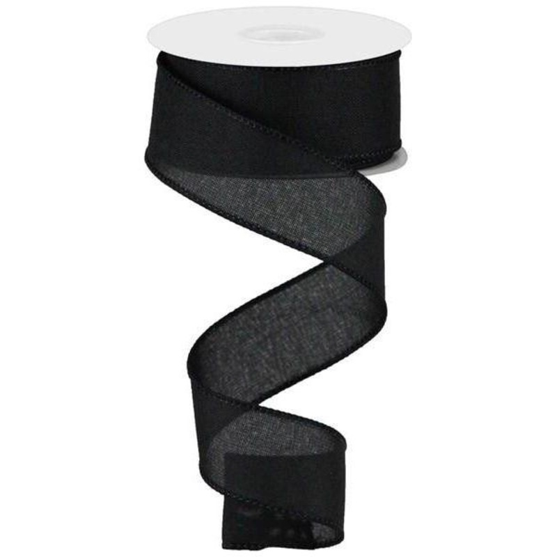 1.5″ Royal Canvas Ribbon: Black (10 Yards)