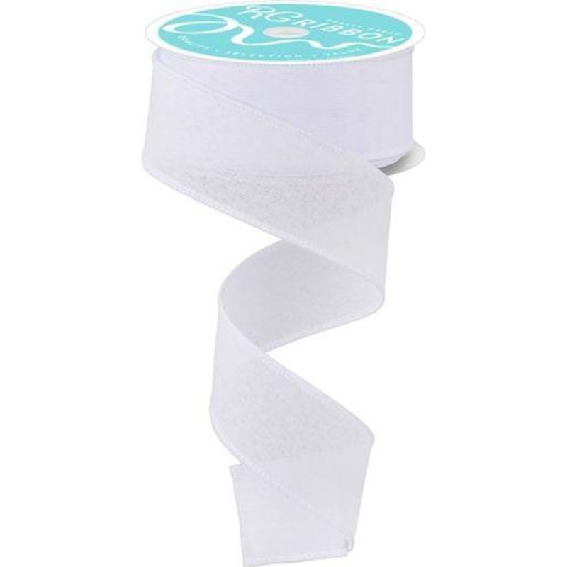 1.5″ Royal Canvas Ribbon: White (10 Yards)