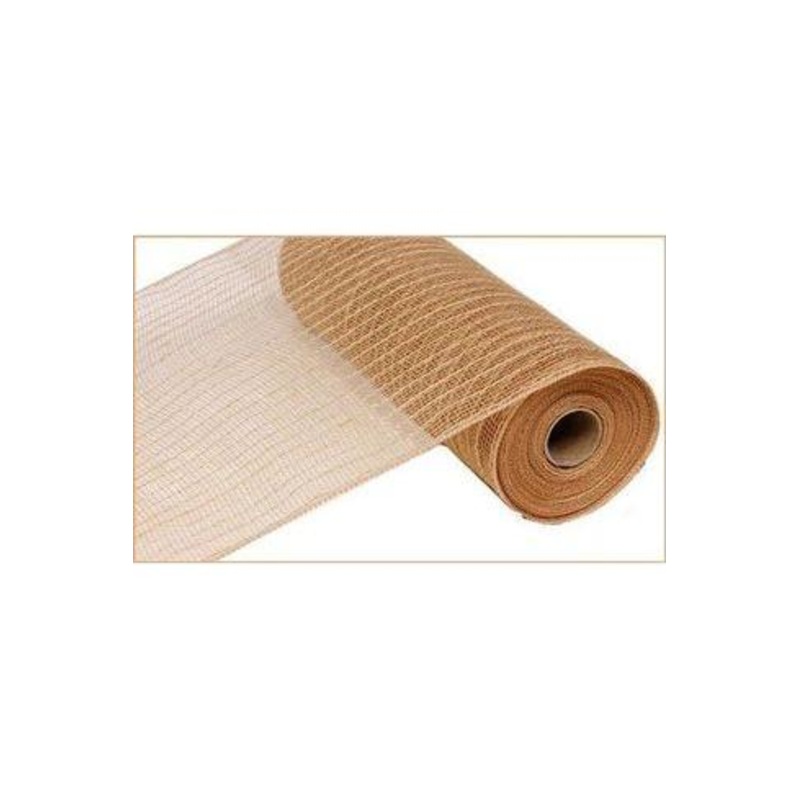 10″ Burlap Poly Jute Mesh Ribbon Natural (10 Yards)
