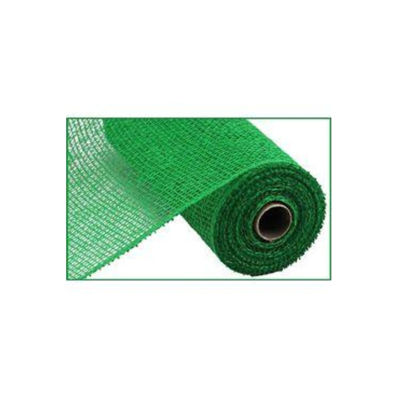 10″ Poly Burlap Mesh Ribbon: Emerald Green