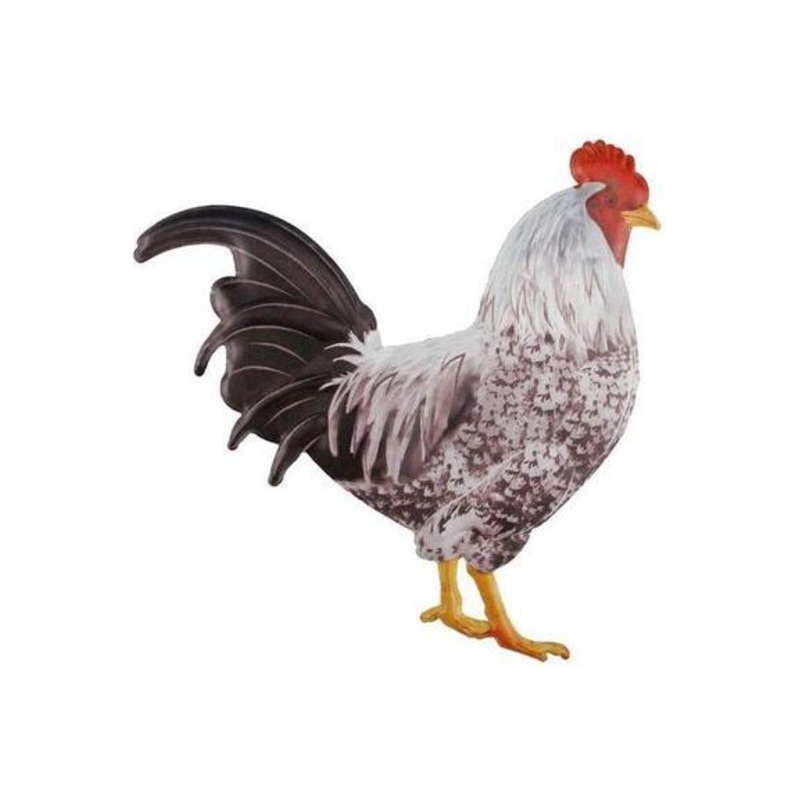 12″ Metal Rooster Hanger: Black/White